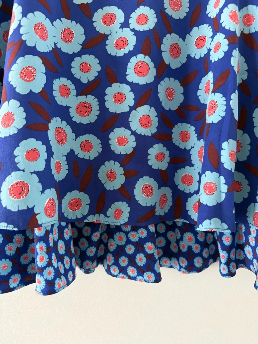 Kate Spade Blue Floral A-Line Skirt